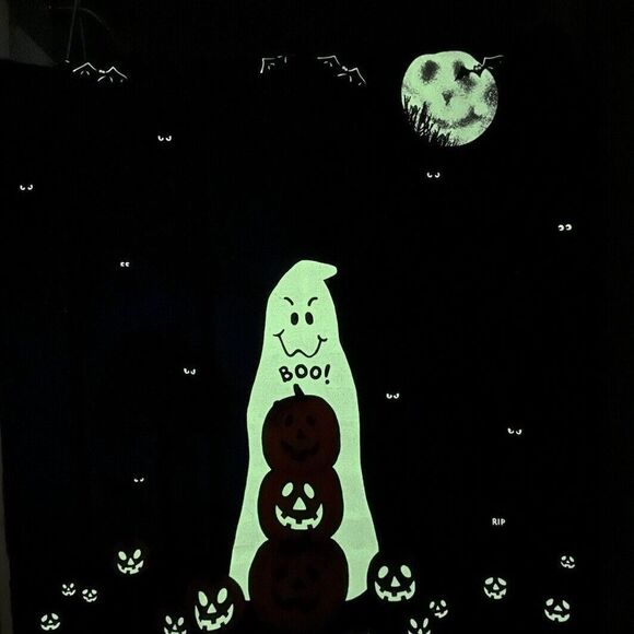 Ghosts Jack o' Lanterns Glow in the Dark Fabric Halloween Quilt Panel  2002 - Picture 2 of 3